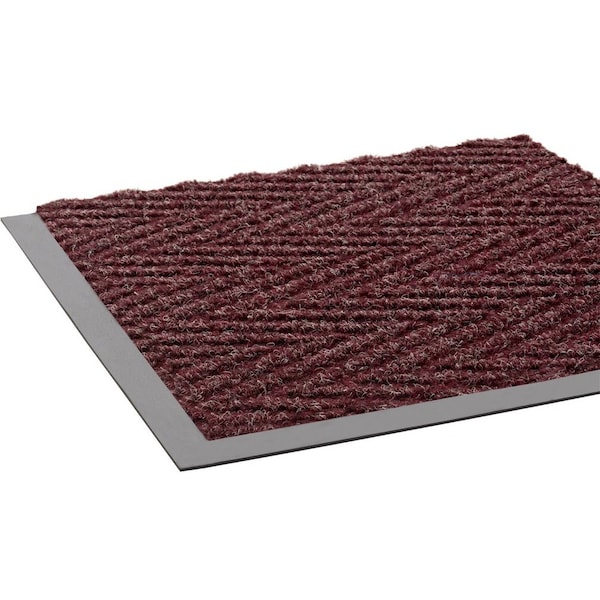 Scraper/Wiper Mat, Polypropylene, 5/16 Thick, Burgundy, 6' X 10'